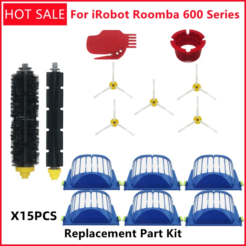 Kit Parte Di Ricambio Per Irobot Roomba 600 Series 610 620 625 630 650 660 Spazzola A Setole Con Battitore Sottovuoto + Filtro Aero Vac + Spazzola Lat