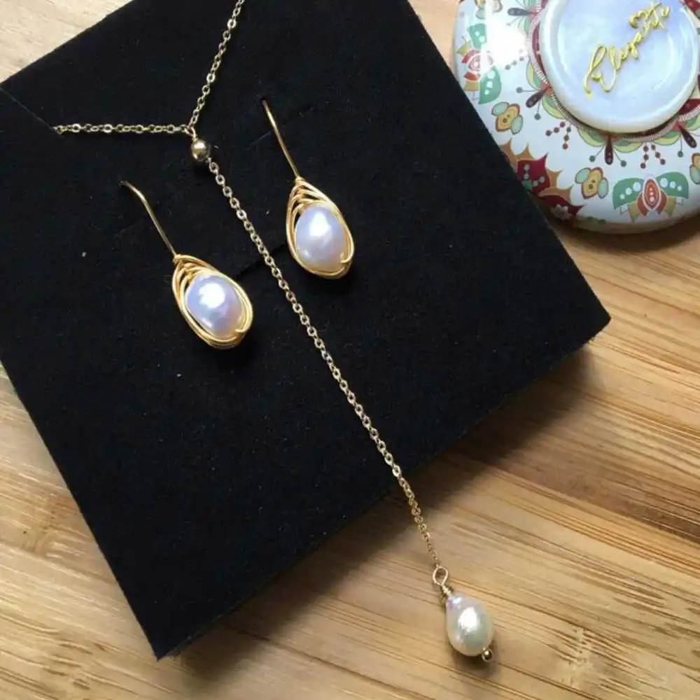 

Серьги-подвески в стиле барокко, 9-10 мм