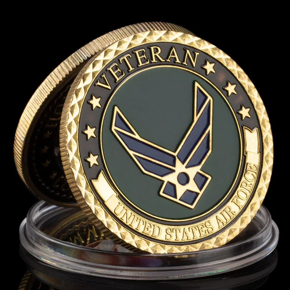 Сувенирная монета ветеранов ВВС США позолоченная от мужества памятный подарок