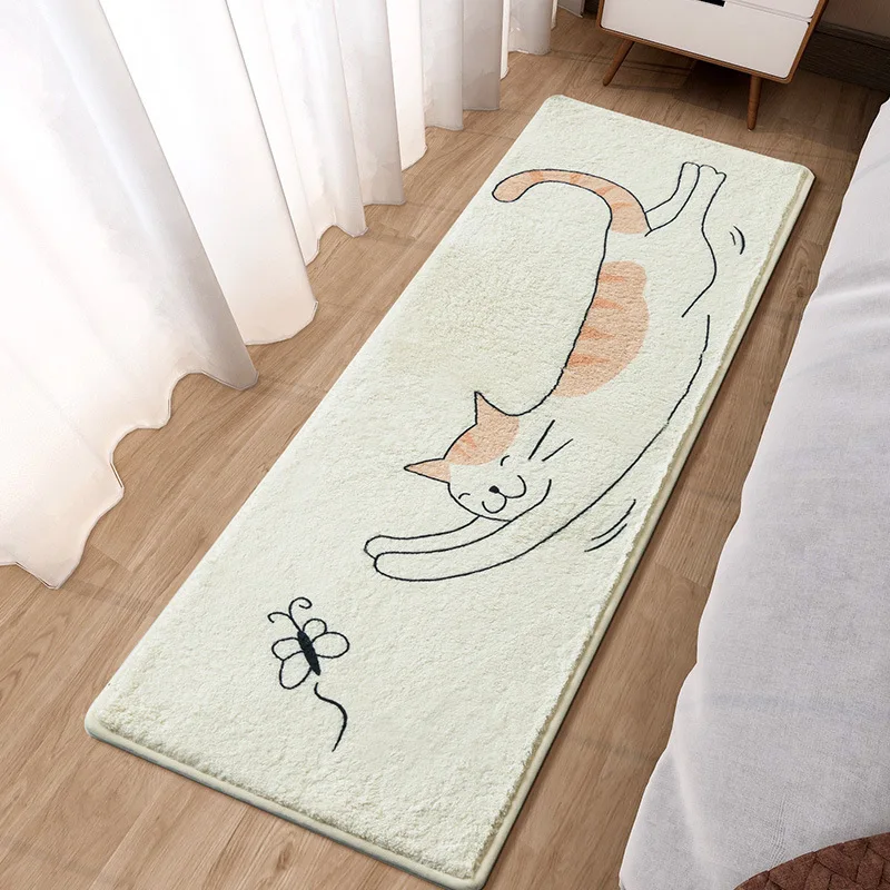 

Nordic Bedroom Carpet Cartoon Soft Bedside Foot Mat Rug Kids Absorbent Baby Playmats Floor Mat Long Bathroom Living Room Mats