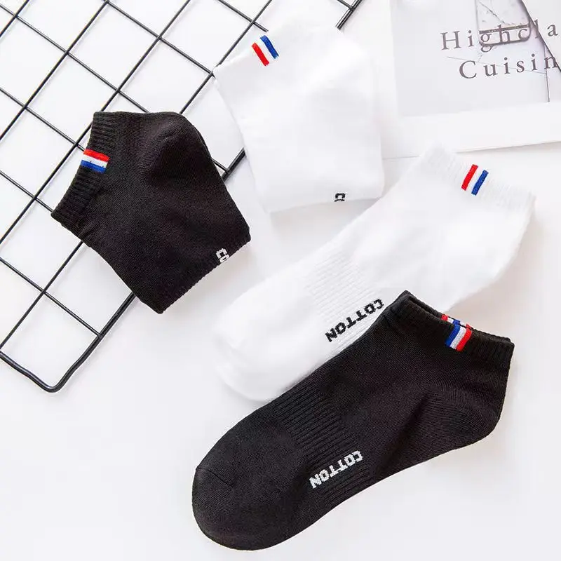 5 Pair Cotton Socks Breathable Non-slip Summer Ankle Socks Man Women Socks Sports Short Socks Plus Size