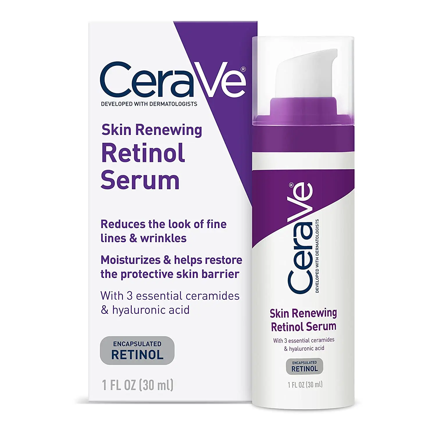 

CeraVe Anti Aging Retino Serum Cream Serum for Smoothing Fine Lines and Skin Brightening Retinol Hyaluronic Acid Niacinamide