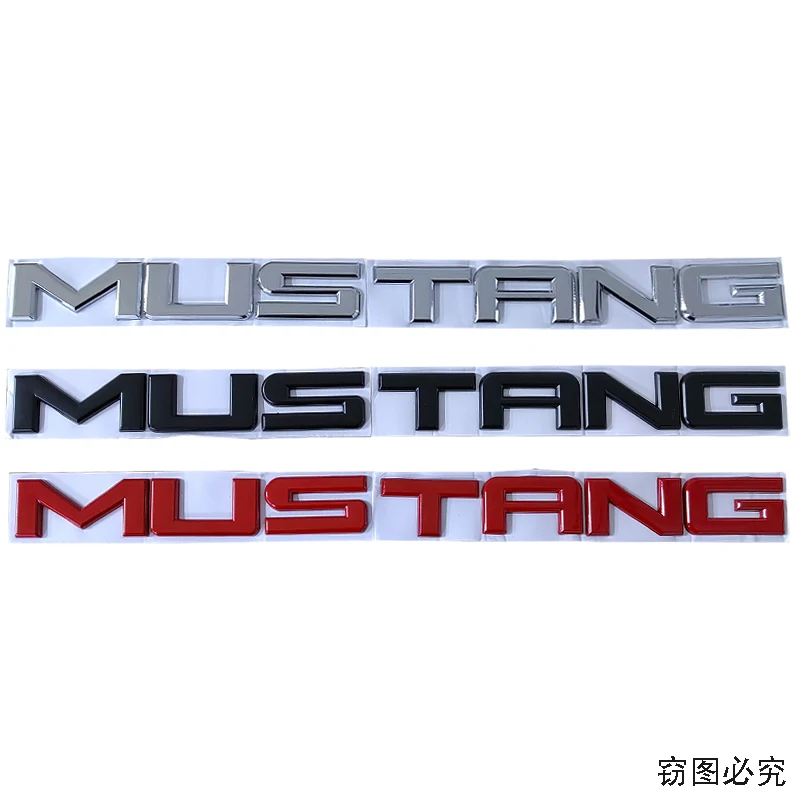 

Металлическая Наклейка на английском языке, значок MUSTANG Tail Box, наклейка на заднюю часть автомобиля, наклейка на корпус, подходит для Ford Mustang, а...