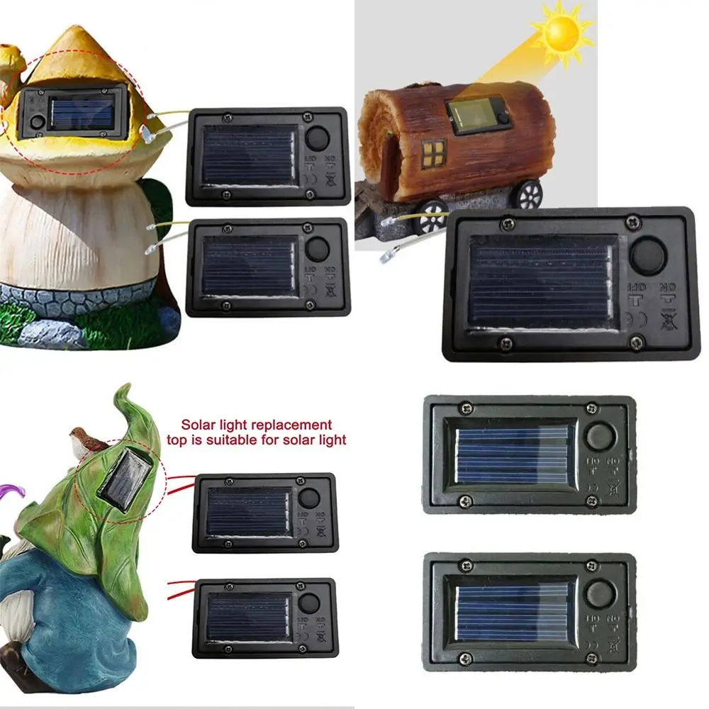 2Pcs Square LED Accessories Black Practical Solar Panel Boxes Hanging Lantern Replacement Battery Box Garden Lantern