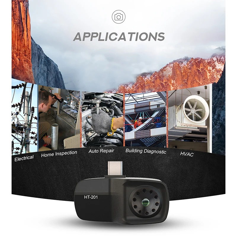 HT-201 Mini Мобильный телефон тепловизионная камера тепловизор с инфракрасным