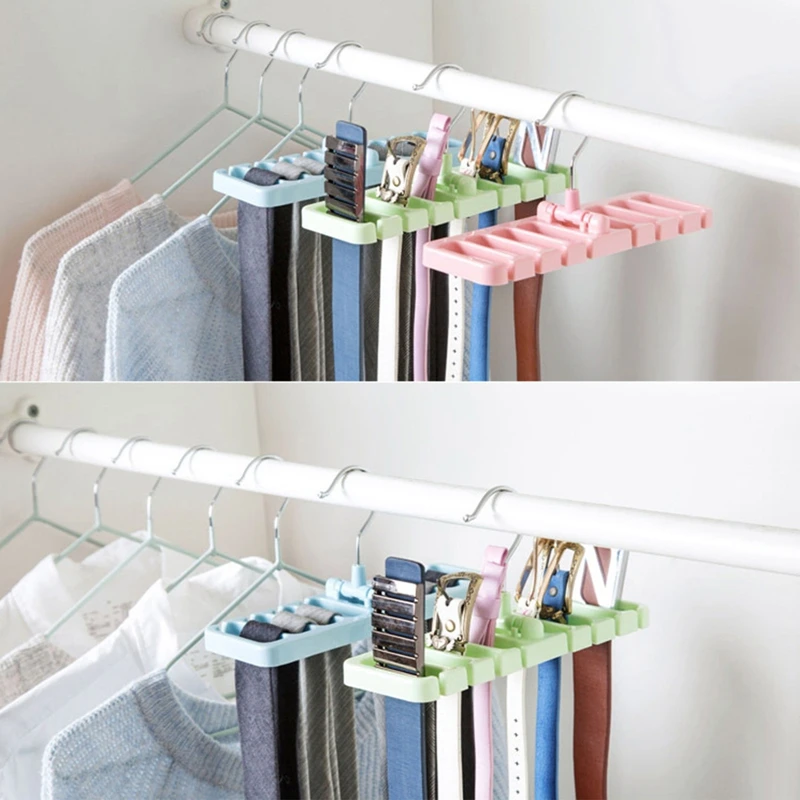 Storage Organizer Rack Tie Belt Space Saver Rotating Hanger Holder Bathroom Cabinets Clothes Rack Towel Holder