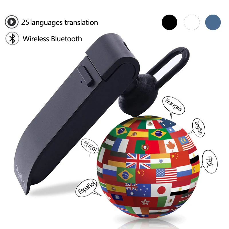 

2023 New T10Smart Voice Translator For 25 Languages Ear-mounted Instant Smart Translation Wireless Bluetooth Translator Headset