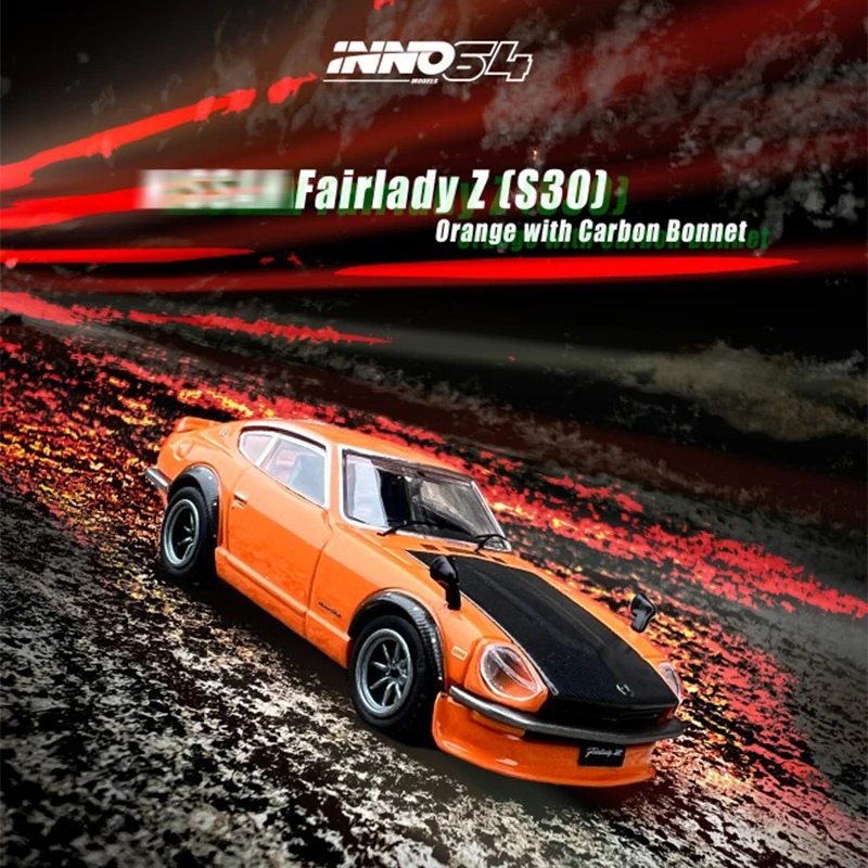 

INNO в наличии 1:64 FAIRLADY Z S30 240Z оранжевый карбоновый капот литый под давлением модель автомобиля коллекционные миниатюрные игрушки для машинок