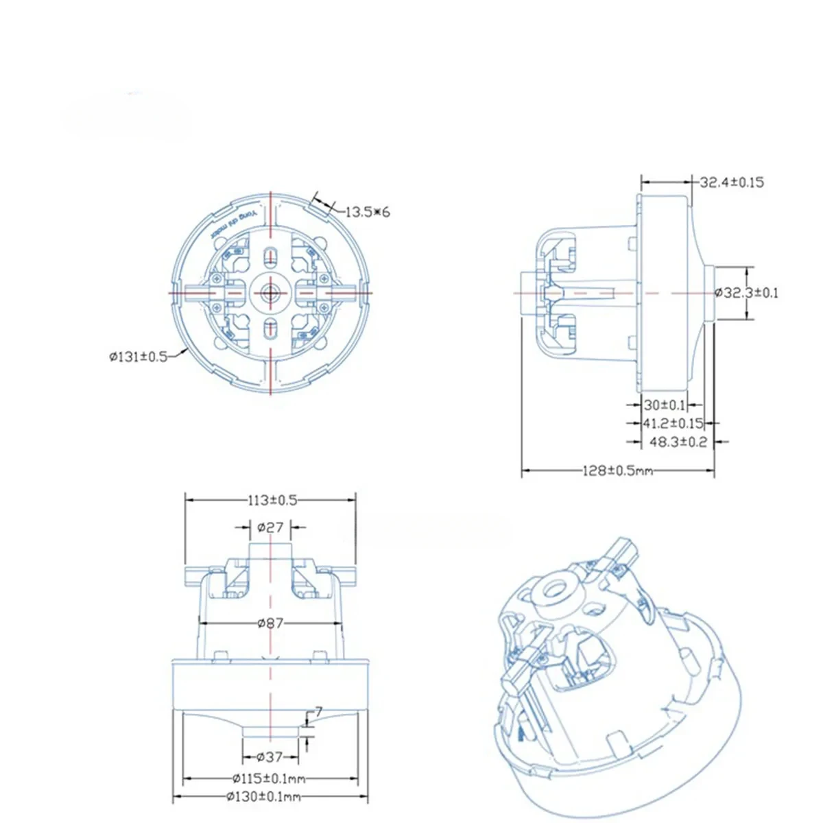 Двигатель для пылесоса KARCHER BV5 T12/1 T15 T17 T10 230 В 1200 Вт