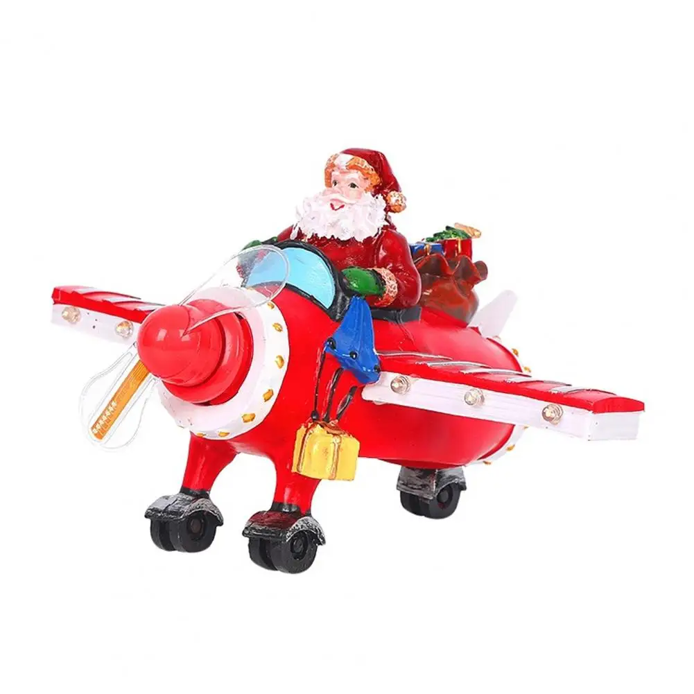 

Miniature LED Aircraft Ornament Lightweight Decorative Eco-friendly Santa Claus Ornament Home Party Decoration