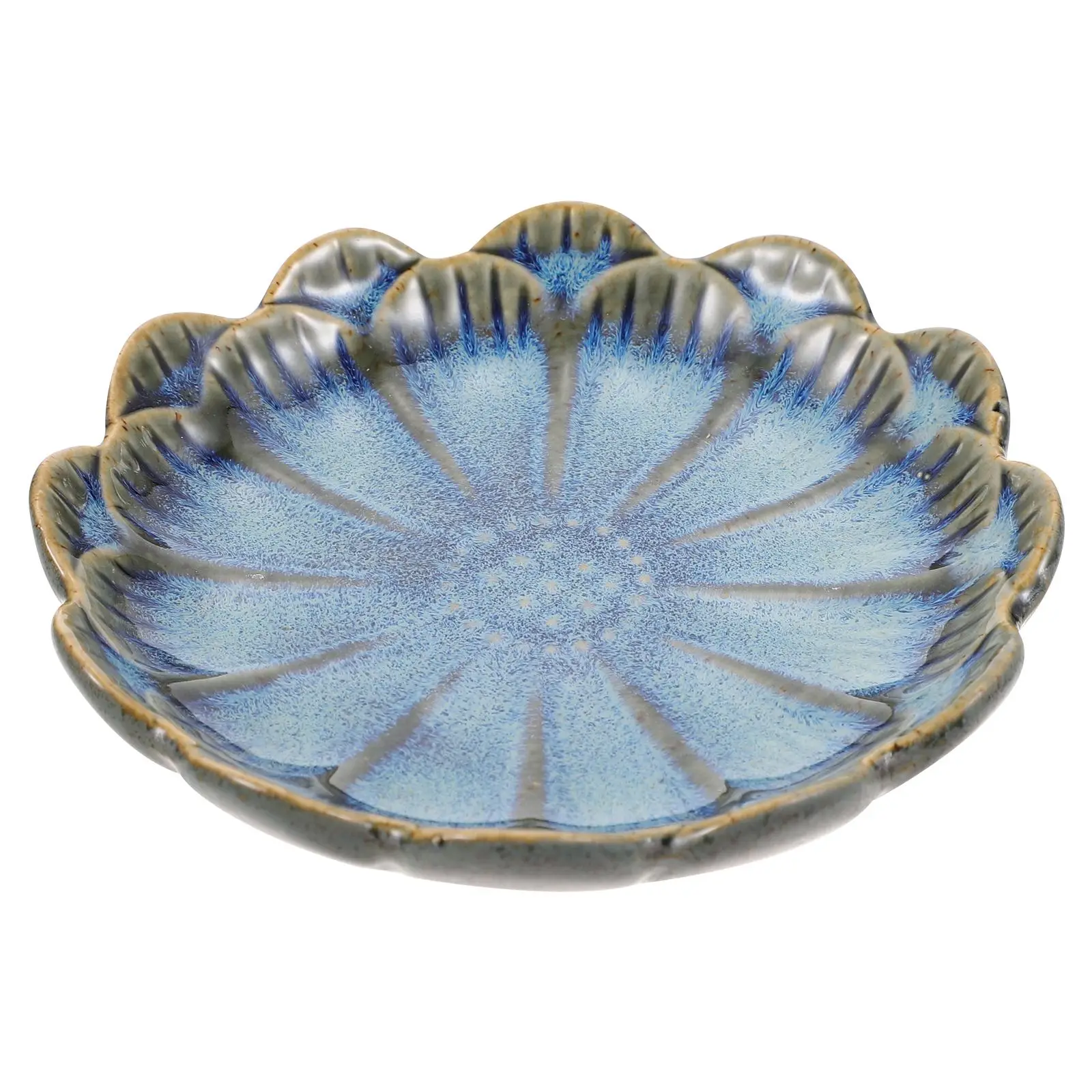 

Mini Ceramics Plate Flavor Small Dish Seasoning Dish Food Plate Candy Pastry Nuts Dish European Flower Shape Dish Tableware