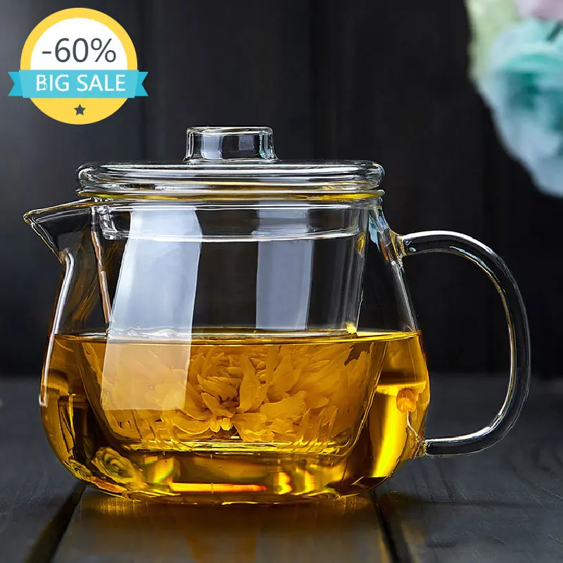 

Warmer Filter Glass Tea Pot Infuser Kung Fu Heat Resistant China Glass Tea Pot Kitchen Resistant Cup Juego De Te Chinese Tea Set