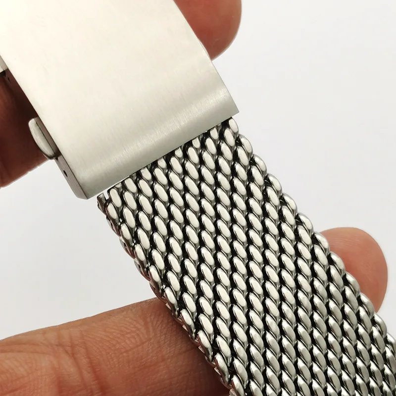Скидка Ремешок «Миланская петля» из нержавеющей стали для часов IWC Omega Huawei Samsung, металлический браслет для часов, складной ремешок для часов, 22 мм