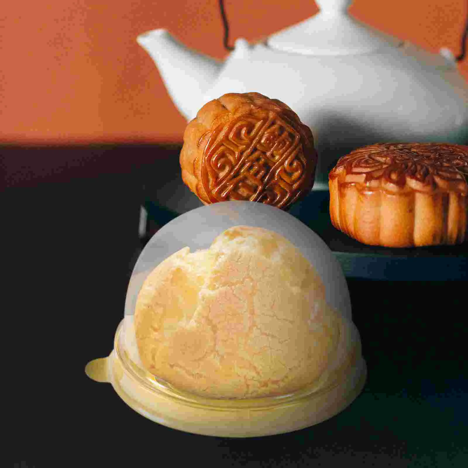 100 шт. пищевая ПЭТ круглая желтковая пуховая коробка контейнер купольные коробки