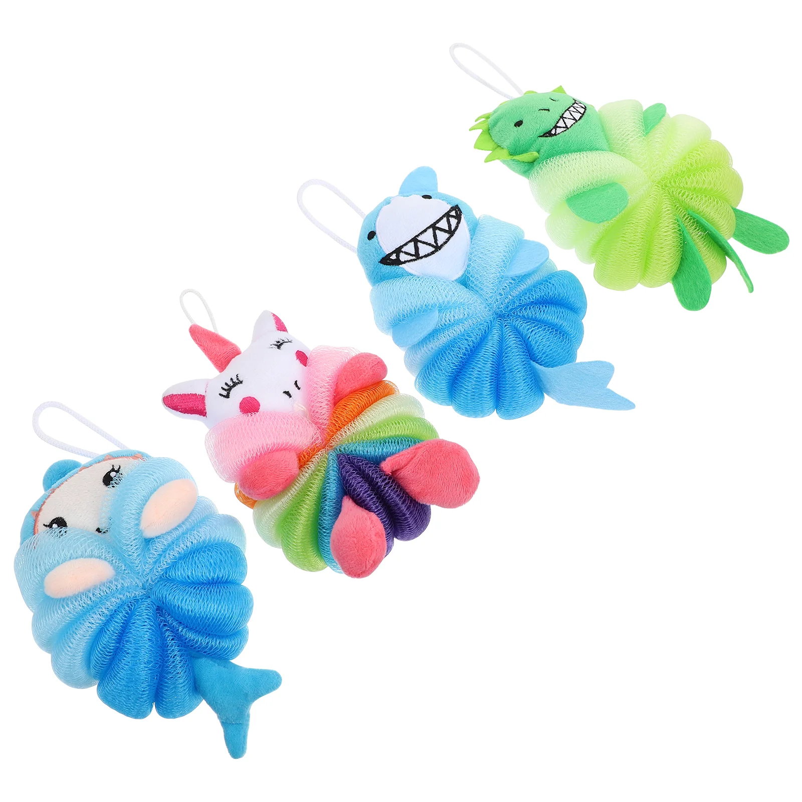 4 шт. мягкие детские шарики для ванны скруббер купания сетчатый пуф или