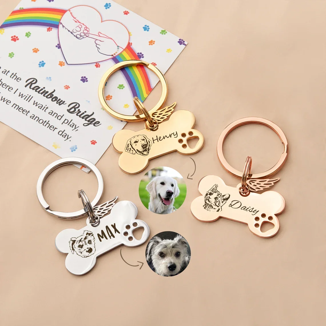 Сделанный на заказ брелок из нержавеющей стали с вырезами в виде собачьей лапы