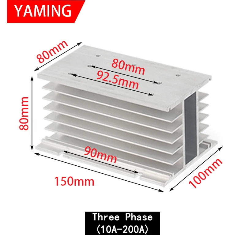 

Твердотельное реле радиатора теплоотвода база SSR 10-200A однофазный/трехфазный алюминиевый аксессуар