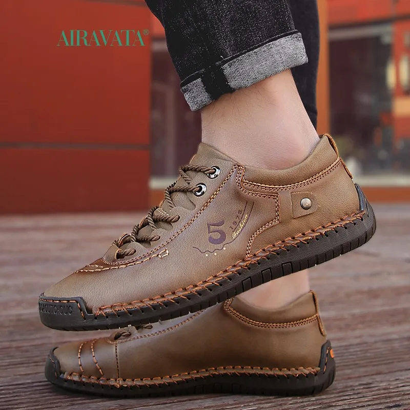 Men Casual Shoes Leather Outdoor Walking Sneakers 2022 New Fashion Male Leisure Vacation Soft Driving Shoes Sneakers Men Shoes