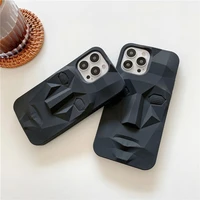 personality creative silicone black mask couples soft case for iphone 11 12 13 pro max 7 8 plus xr x xs anti drop cover fundas