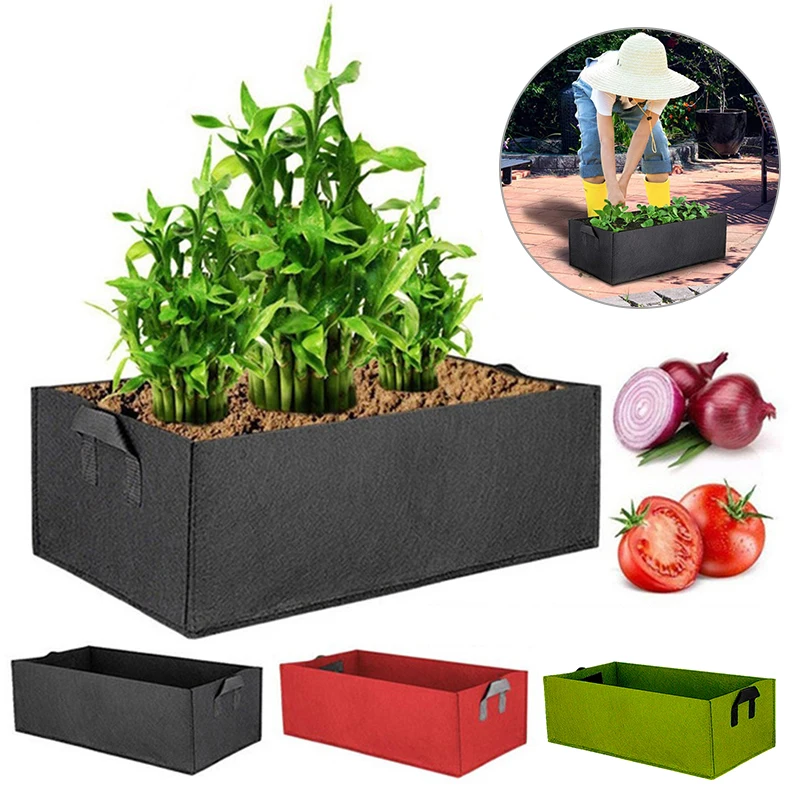 

Felt Grow Bag Rectangle Planting Nursery Pot Flower Plant Pot Vegetable Tomato Potato Planters Container Outdoor Garden Tool