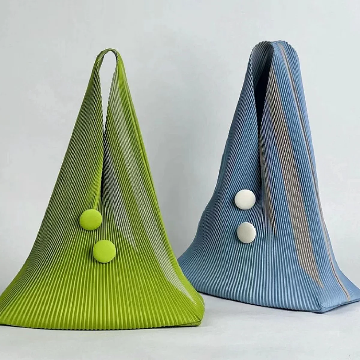 2023 New Trendy Pleated Bag Rhombic Triangle Contrast Color Organ Bags INS Niche Fashion Women Shoulder Bag Female Handbag