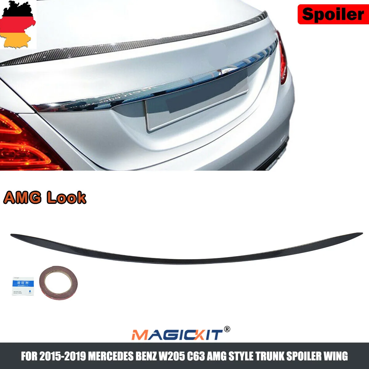 

Спойлер для багажника MagicKit AMG из углеродного волокна, подходит для Mercedes C Class W205 15 +