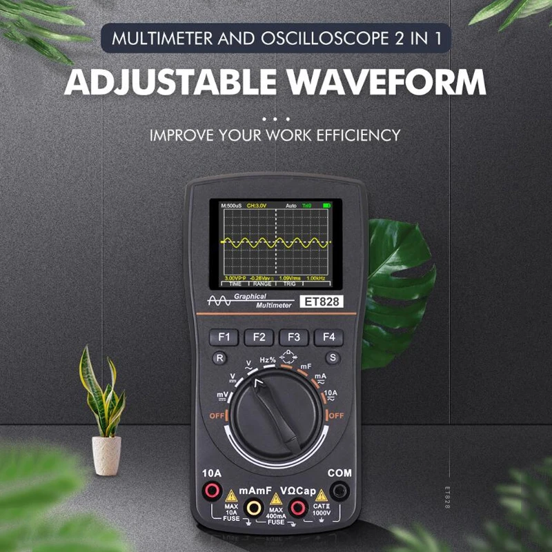 

ET828 Oscillographic Multimeter 1MHZ 2.5MSPS Sampling Rate Oscilloscope+multimeter in one Instrumentation