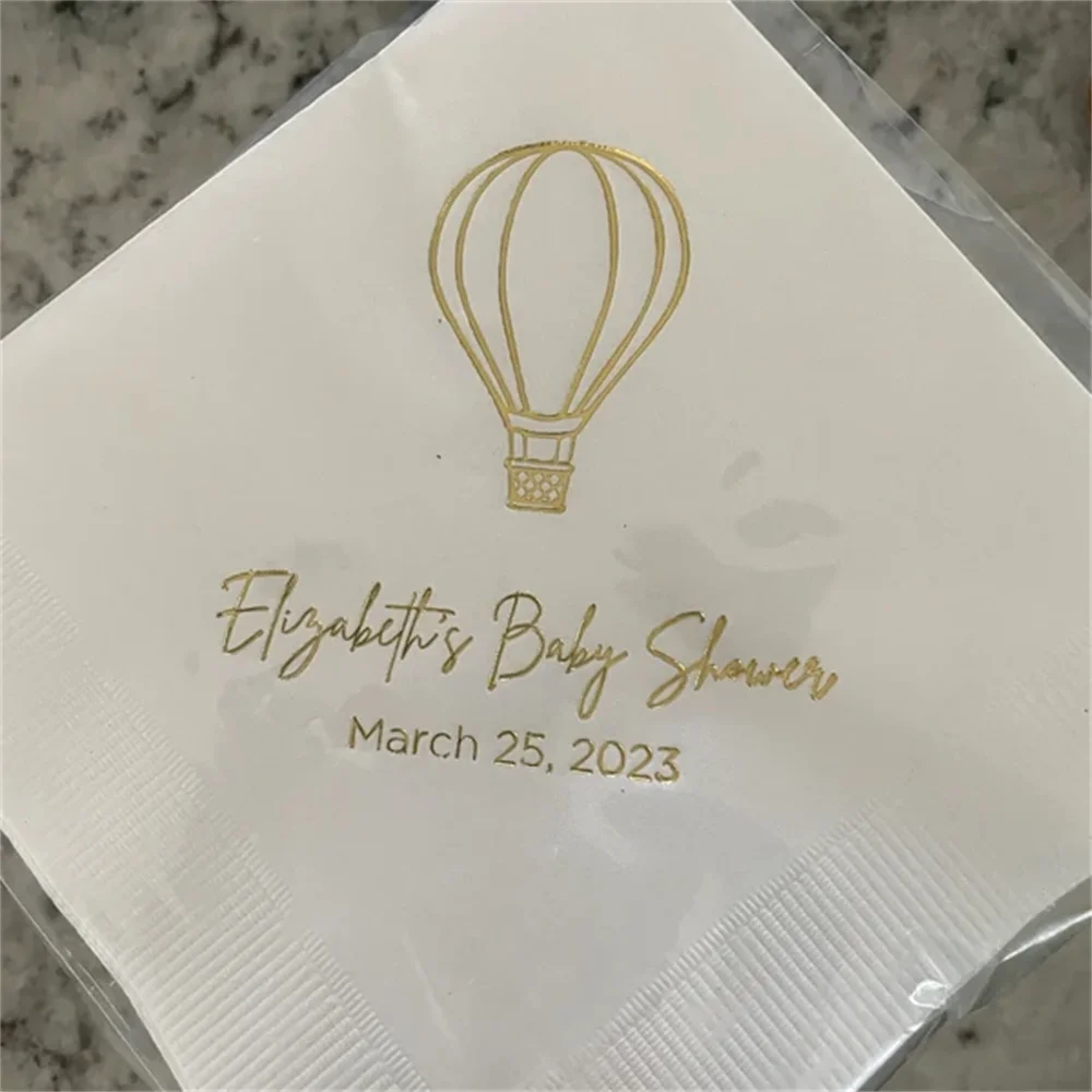 50 шт. персонализированные салфетки воздушный шар тема для детского душа