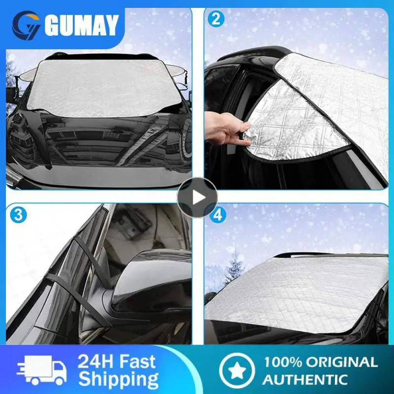 

Aluminum Foil And Sponge Car Sunscreen Cover Practical Portable Front Rear Windshield Block Cover Visor Multifunctional Durable