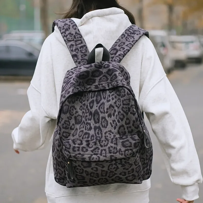 Повседневные модные рюкзаки с леопардовым принтом высокое качество простые на
