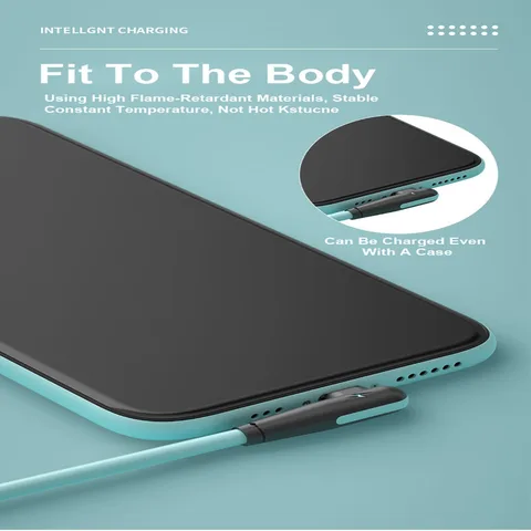 Зарядный кабель Usb C, мягкий силиконовый кабель для передачи данных, 5 А, 90 градусов