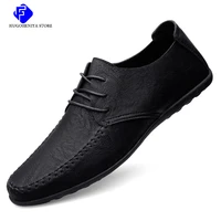 2022 new fashion men leather casual shoes luxury brand slip on soft driving shoes outdoor non slip loafers moccasins big size 47