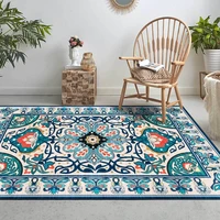 european palace style carpet and rug ethnic blue floral printed bedroom living room anti slip tapete corridor kitchen floor mat