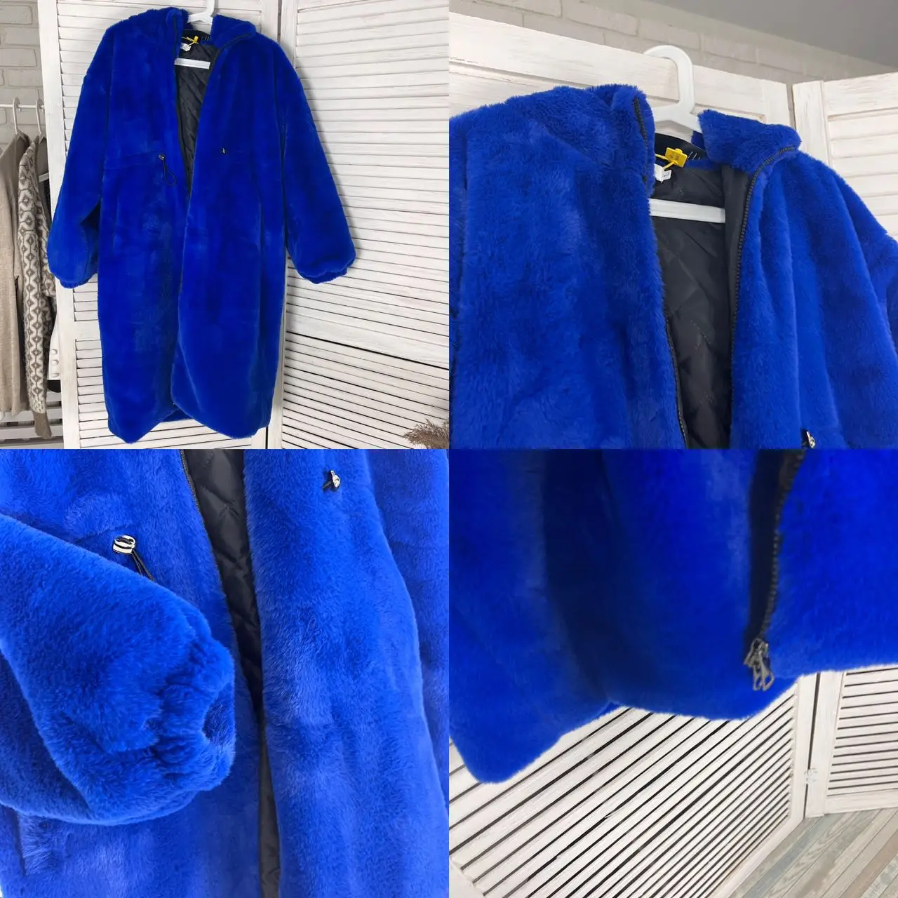 Mingmingxi Store Winter Long Oversized Warm Thick Blue Fluffy Faux Fur Coat Women Hooded 2022 Loose Casual Korean Style Fashion
