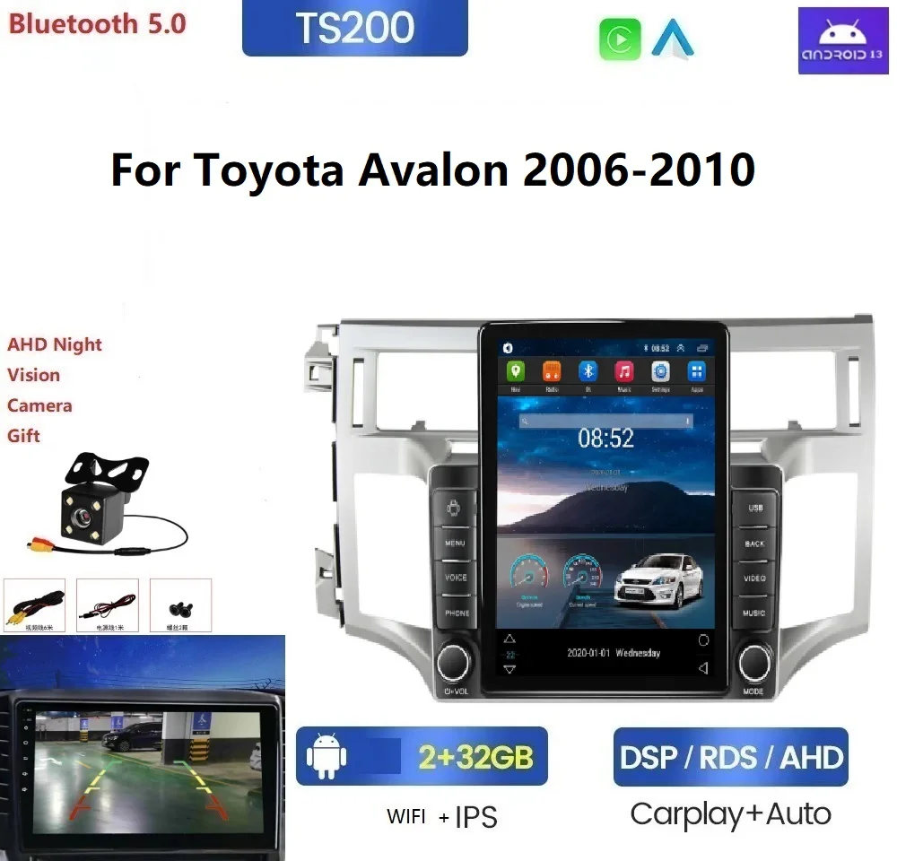 Android 13 android навигация для Toyota Avalon 2006-2010 8 + 128G 360 камера с подсветкой автомобиля