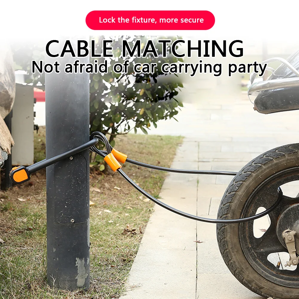 

Bike Anti Theft U Lock with 1.2m Steel Cable 4-Digit Bicycle Combination Lock Bike Motorcycle Lock Bicycle Accessories