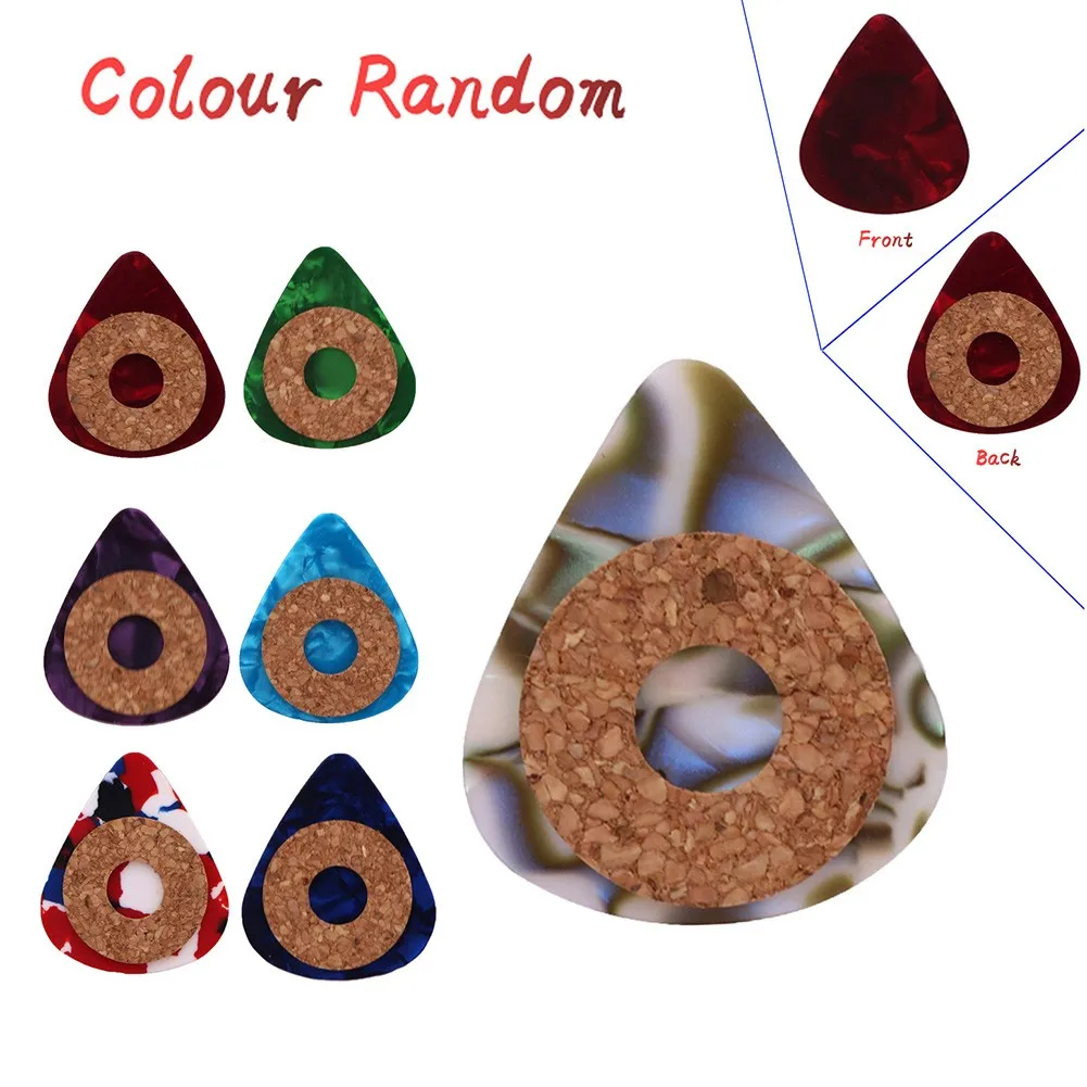

5 PCS Cork Grip Guitar Pick Celluloid Plectrum Anti-skid 0.46mm 0.71mm 0.96mm Guitar Accessories Non-slip Design