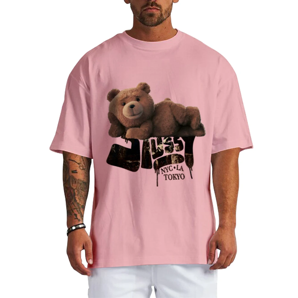 

Men's Round Neck Pure Cotton T-Shirt New Summer Luxury Pattern Printing Street Casual Hip Hop Short Sleeve Ladies Sports Tops