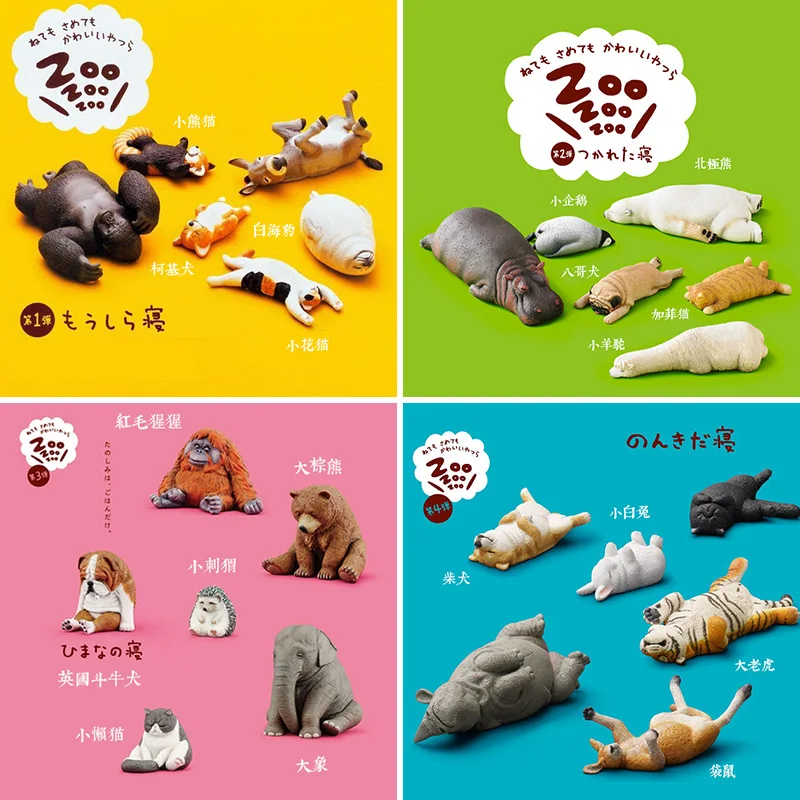 

Genuine Sleeping Dormancy Animals Creativity Fridge Magnet Decoration Animals Model Gashapon Capsule Toy