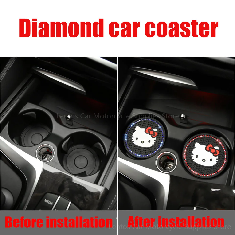 2 Шт. Sanrio Hello Kitty Автомобильный Подстаканник Коврики Нескользящий Материал Из