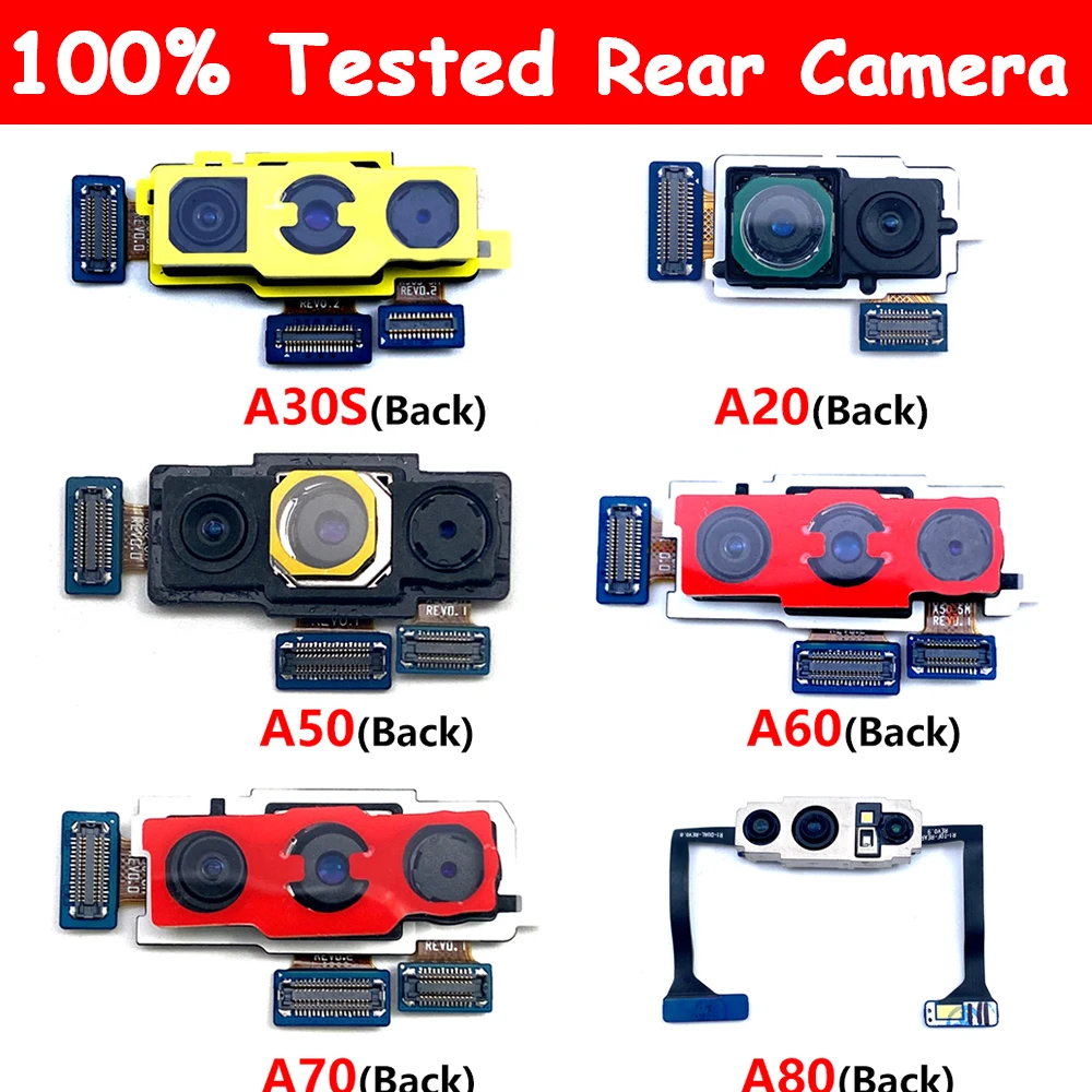 

10Pcs/Lot Original New Rear Main Camera For Samsung A30 A50 A60 A70 A80 A10 A20 Back Camera Module & Front Camera Repair Parts