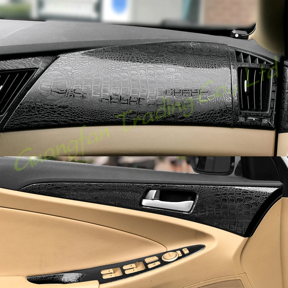 

Car-Styling 3D/5D Carbon Fiber Car Interior Center Console Color Change Molding Sticker Decals For Hyundai Sonata 8 2011-2014