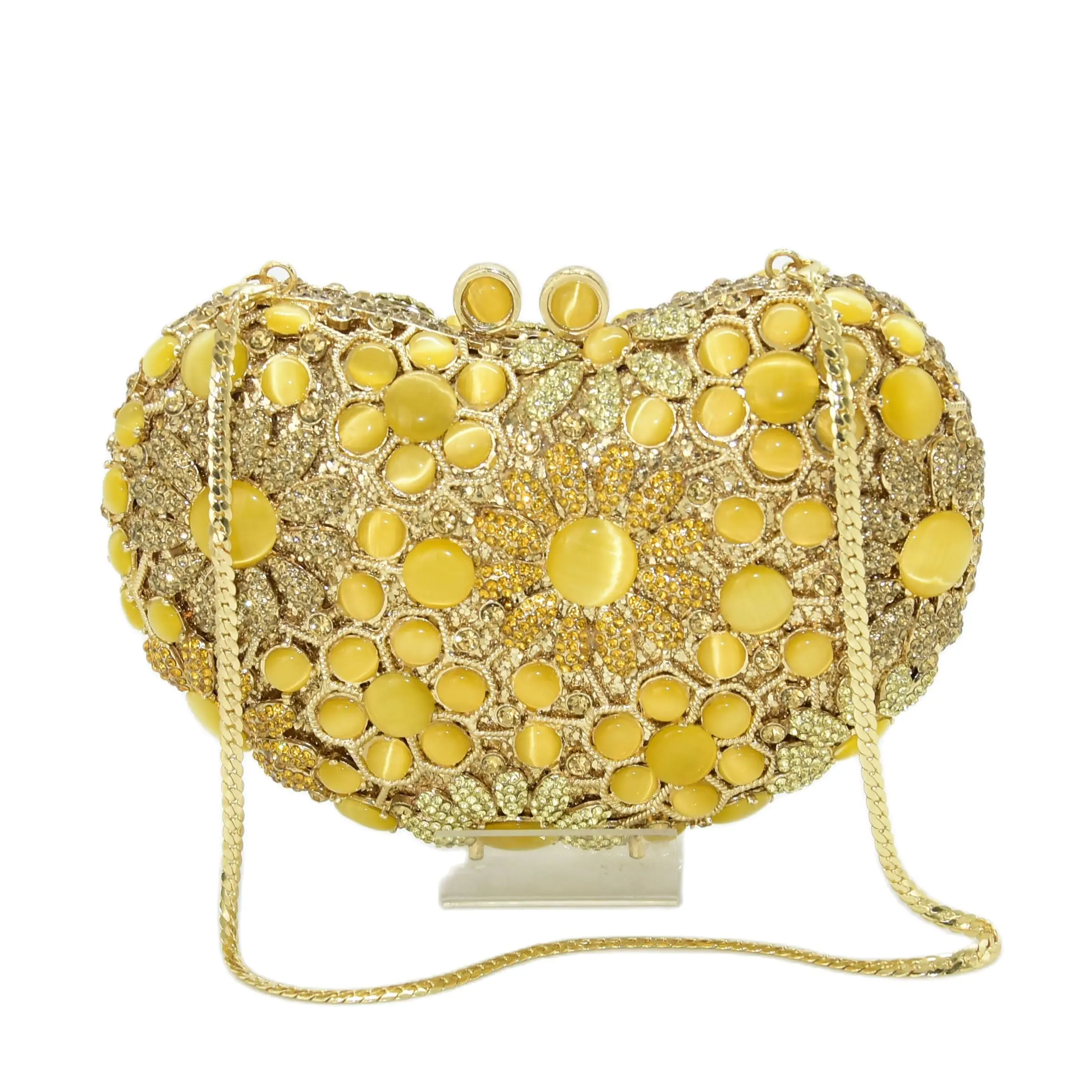 

Женская вечерняя сумка-клатч с кристаллами, в форме сердца