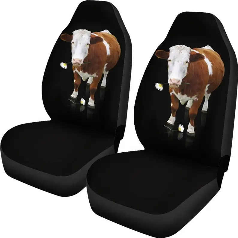 

Cow Farmer Car Seat Covers (Set Of 2) - Universal Front Car and Suv Seat Covers - Custom Seat Protector - Car