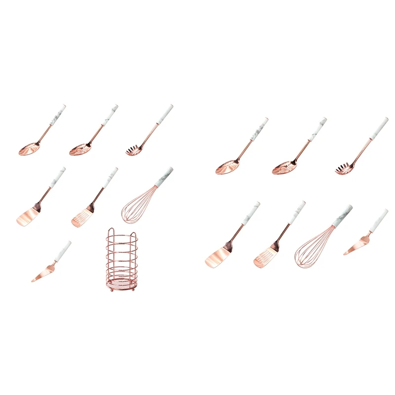 

Kitchen Utensils Stainless Steel Cooking Serving Utensils Set With Handle, Serving Spoon Turner Whisk Kitchen Tools