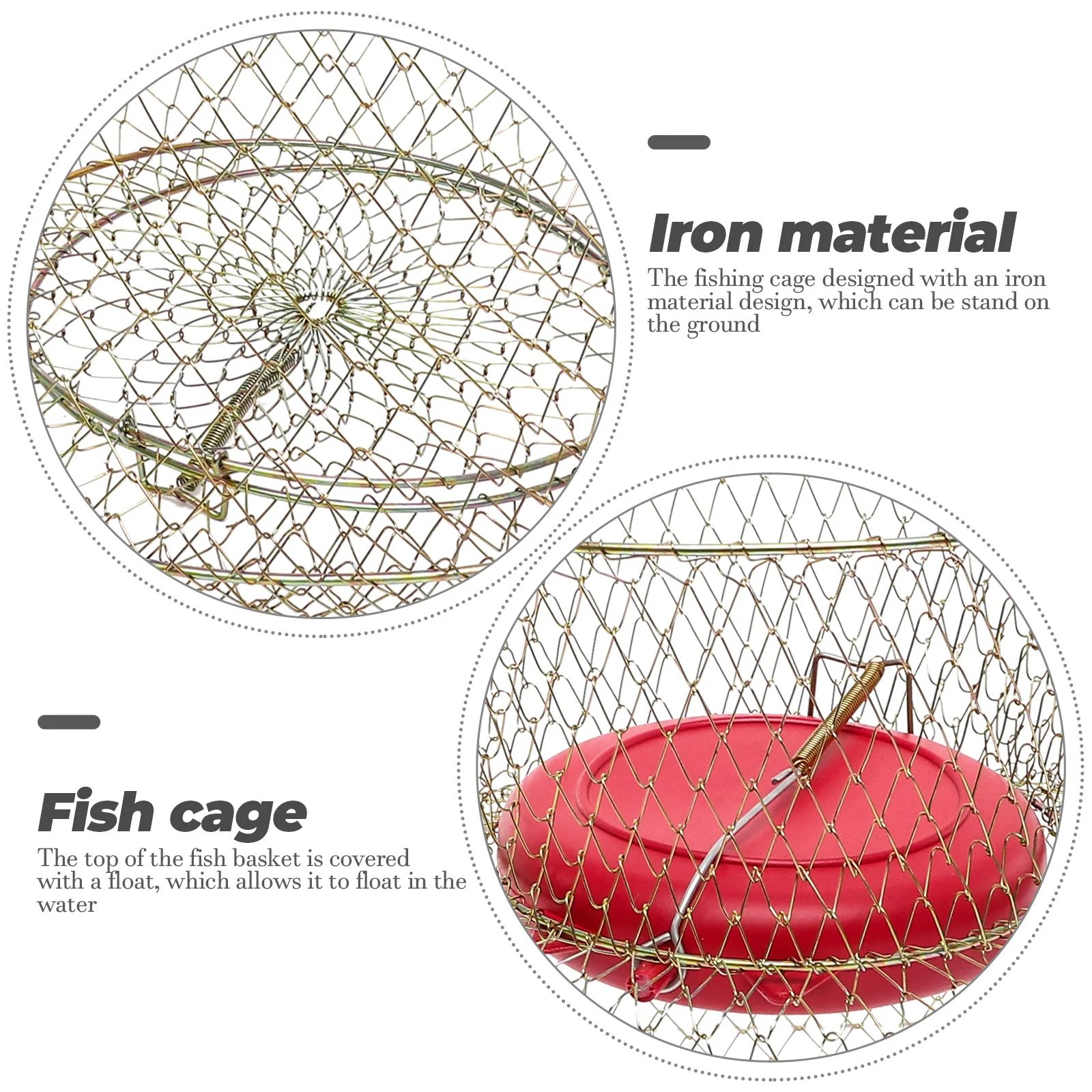 

Basket Cage Mesh Crab Wire Net Collapsible Craw Hold Rustproof Netting Foldable Portable Crawfish Stringer Minnow Fishes Folding