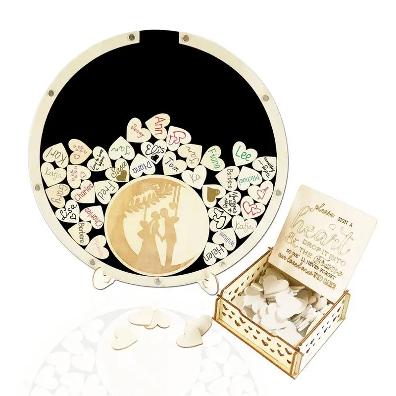 

Wedding Guest Book Alternative Rustic Wedding Decorations Creative Guestbook Board Wood Tree Frame Drop Box Guest Books With