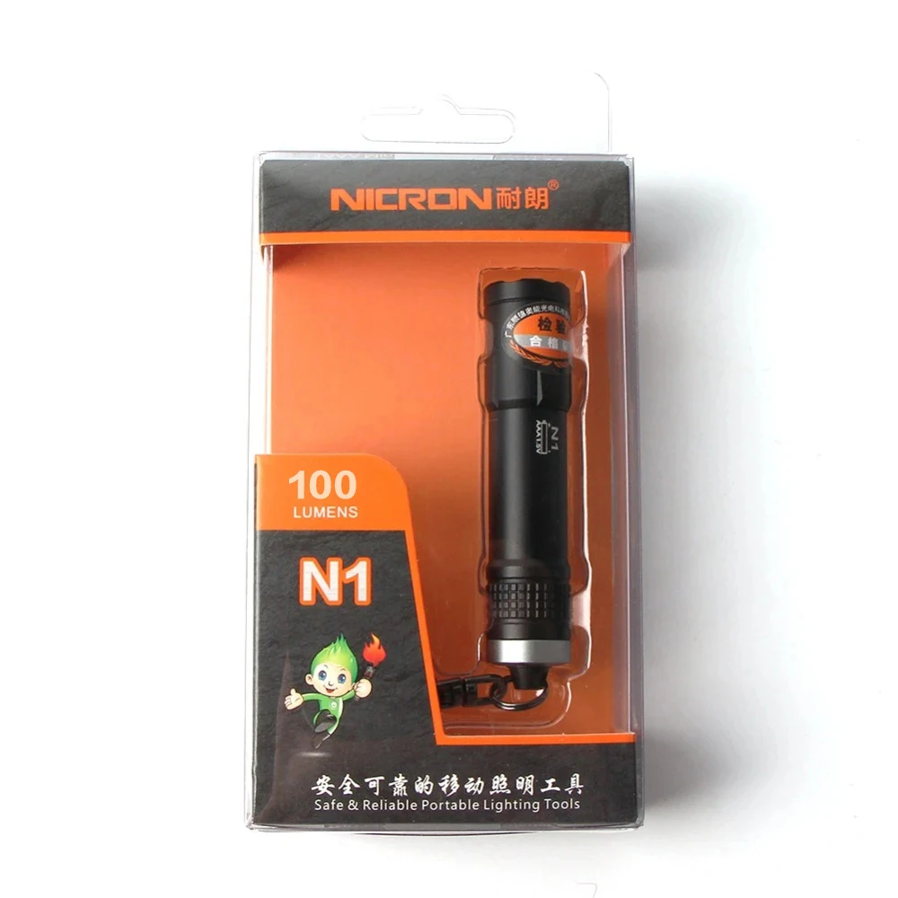 NICRON Micro Mini Flashlight Outdoor 100LM 24M 1xAAA Battery 10Hours Key Chain Light Lamp Waterproof IPX4 For Home LED Torch N1 images - 6