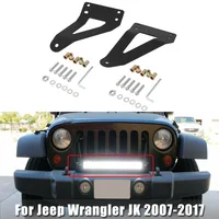 Front Grille Light Bar Mounting Bracket for Jeep Wrangler JK 2007-2017 20"-22" LED Working Light Holder for Sahara Sport Utility