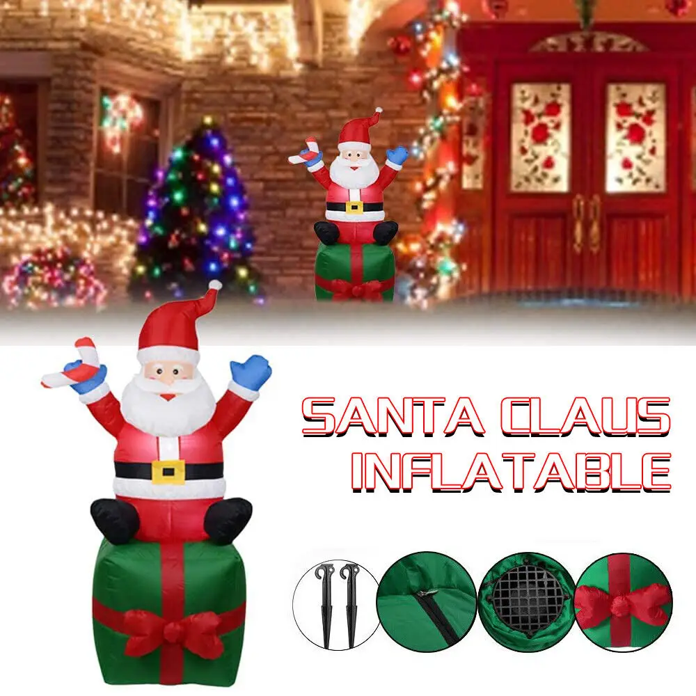 

Inflatable Light Up Santa Christmas Gift 1.8M Outdoor Indoor Yard Xmas Decor